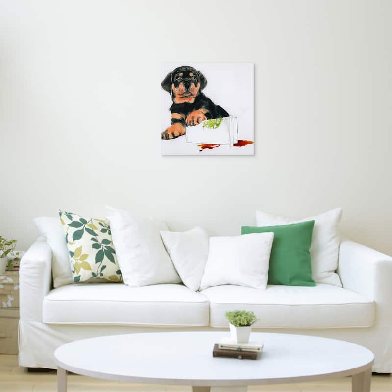 "Java's Paw" Frameless Free Floating Tempered Glass Panel Graphic Wall Art