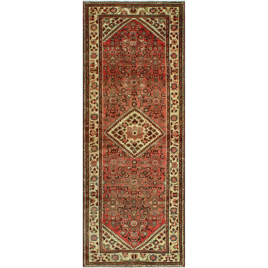 Fine Vintage Distressed Amberlee Rust/Ivory Runner - 3'7" x 10'2"