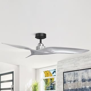 52" Modern Silver ABS 3-Blade Outdoor Ceiling Fan without Light