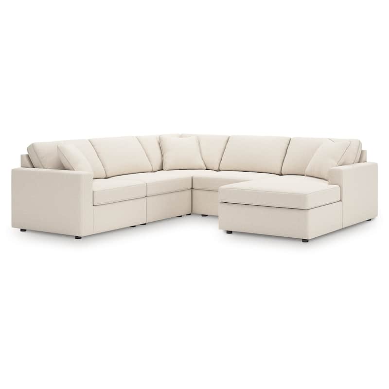 Signature Design by Ashley Modmax 5-Piece Sectional with Chaise - White - Left Facing