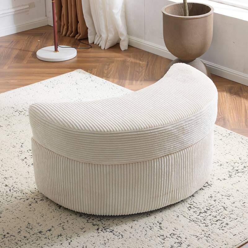 Velvet Crescent Wedge Ottoman