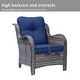 preview thumbnail 47 of 50, 4 Piece Outdoor High Back Wicker Patio Conversation Furniture Sets