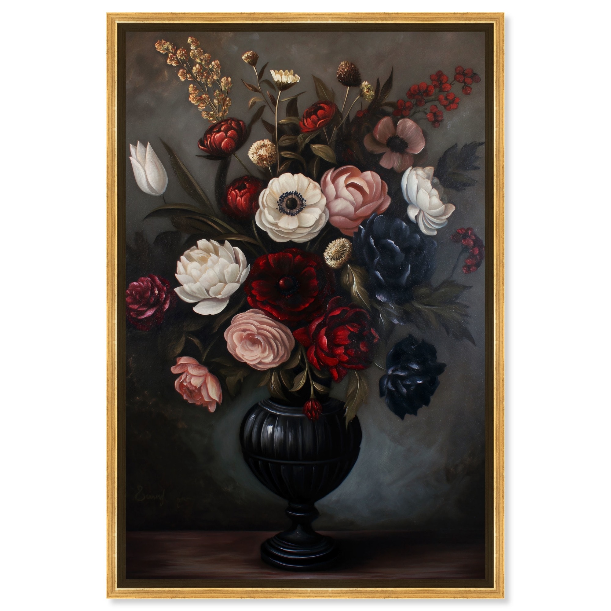Garden Red and White II Canvas Gothic Floral Art by Art Remedy