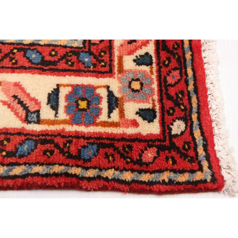 ECARPETGALLERY Hand-knotted Anatolian Vintage Navy, Red Wool Rug - 3'8 x 10'4