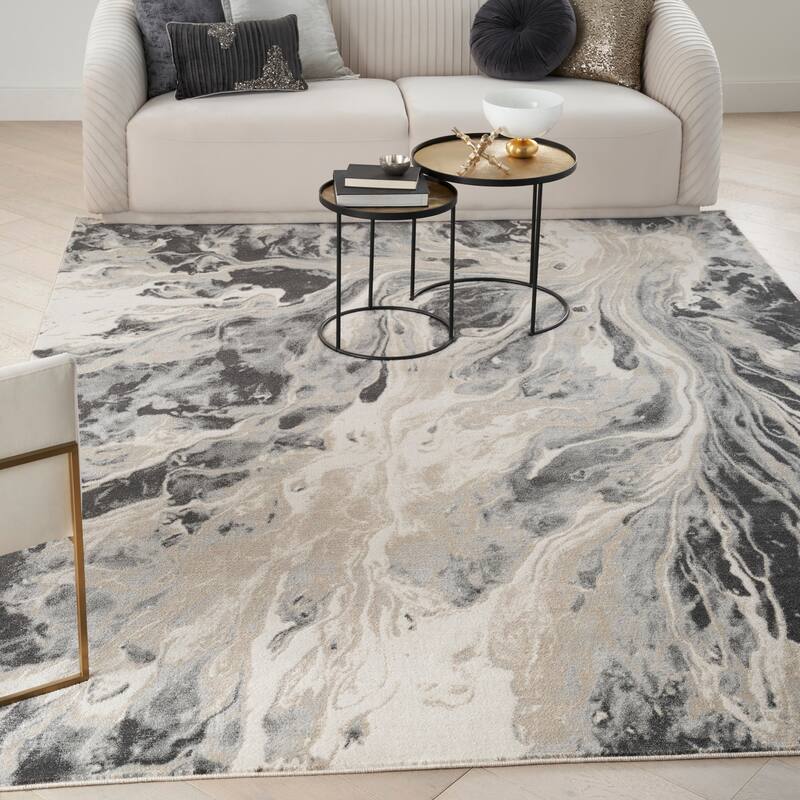 Inspire Me Home Decor Neutral Modern Abstract Area Rug
