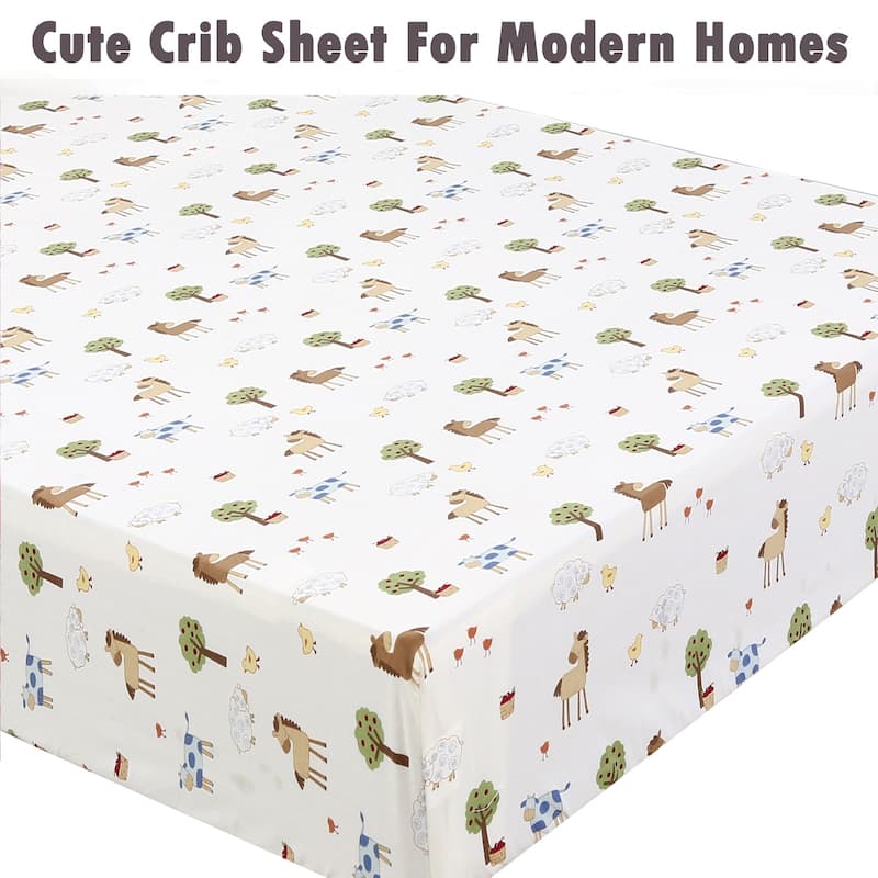 Unisex Multi-color Cotton Toddler/Baby Crib Child Fitted Sheet Set (Pack of 3) - N/A
