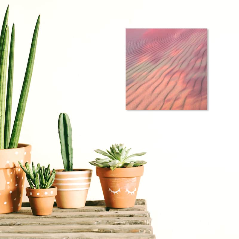 Wynwood Studio Canvas Nature and Landscape Wind colored the sand Pink and Modern & Contemporary Wall Art Canvas Print - 12 x 12