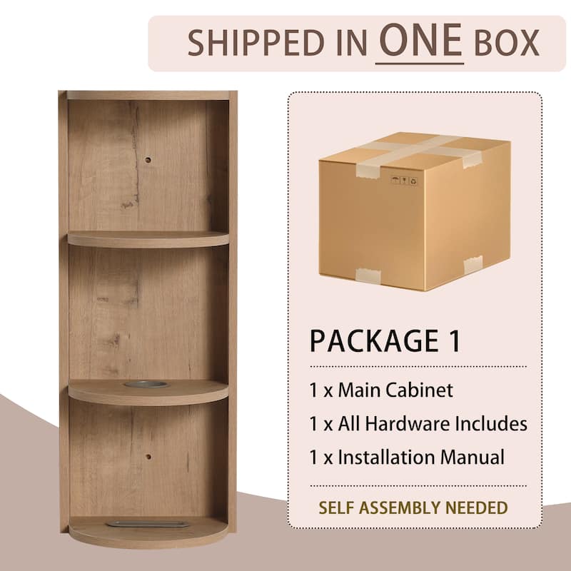 12" Bathroom Wall-Mounted Storage Rack, Float Mounting Design,(KD-Packing)