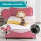preview thumbnail 3 of 13, Mixoy Kids Bed with Curved Upholstered Headboard,Childs Princess Bed