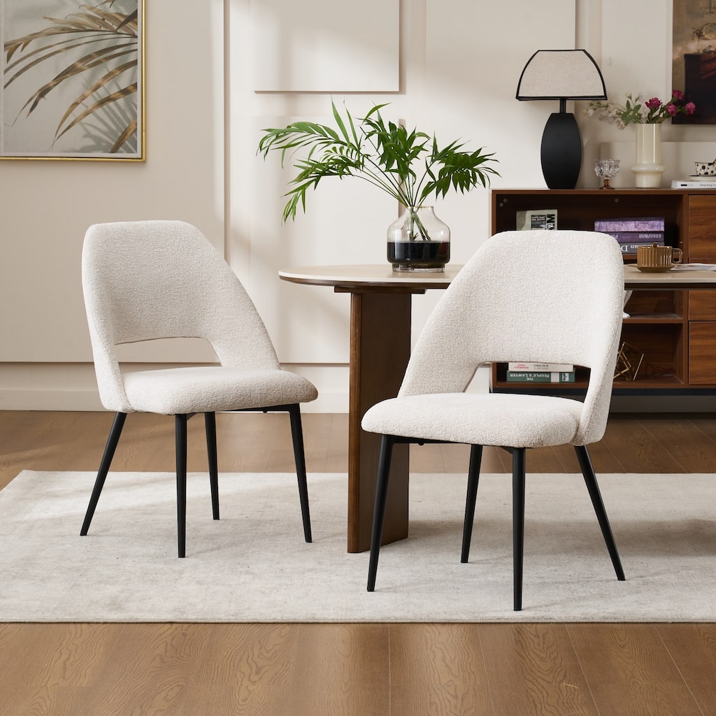 Mid-Century Modern Dining Chairs Set of 2, Upholstered Side Chairs