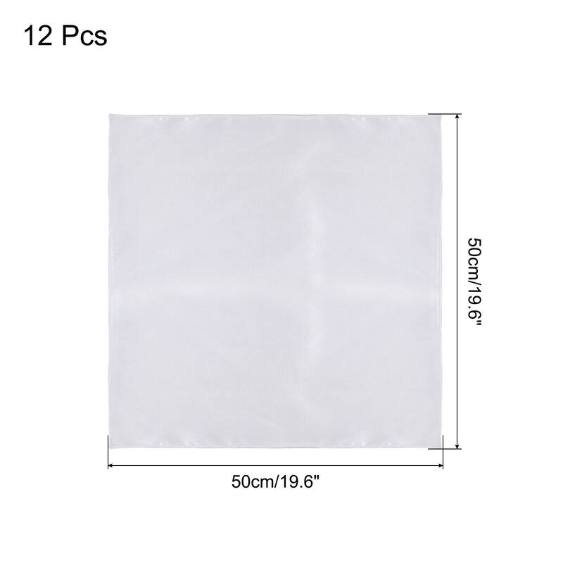 12pcs Satin Table Napkins Polyester Square Bright Table Napkin 20"x20"