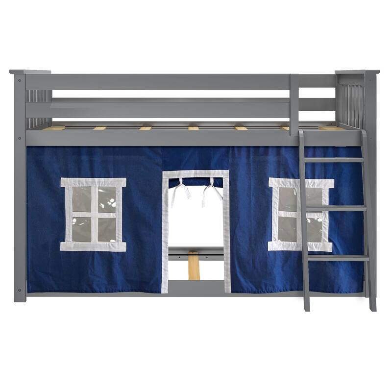Max and Lily Twin over Twin Low Bunk with Curtains