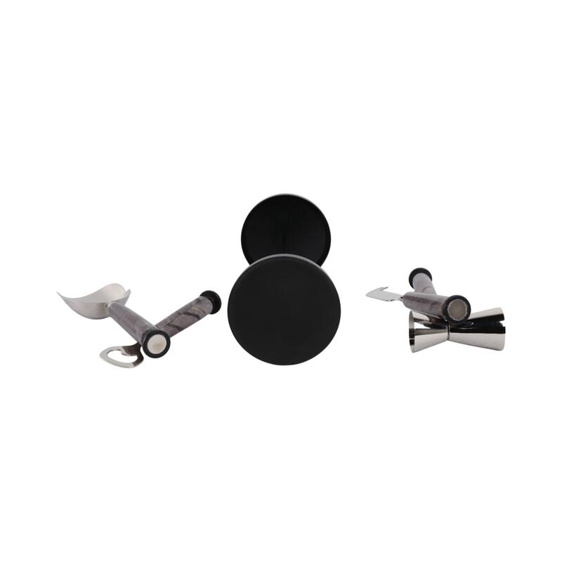 Metal Stone Utensil Display Decorative Sleek Stand Modern Accent - 4" x 4" x 13"