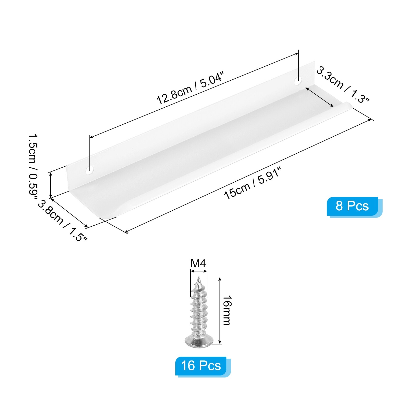 Mount Finger Edge Pull, Aluminum Alloy Concealed Handle Cabinet Edge Pulls with Screws for Home Kitchen Furniture Door Drawer,