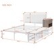 preview thumbnail 6 of 16, Full Size Metal Platform Bed with 2-Tier Storage Shelves, Wooden Storage Cabinet, White