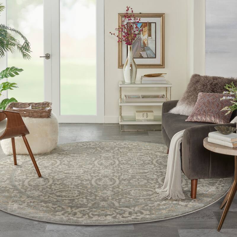 Porch & Den Meserole Grey Area Rug - 7'10" Round - Grey - Round
