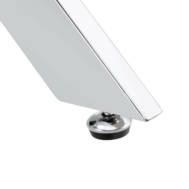 Large Modern Minimalist Rectangular Glass Dining Table with 0.4" Tempered Glass Tabletop and Gold Metal Legs, for 4-6 people