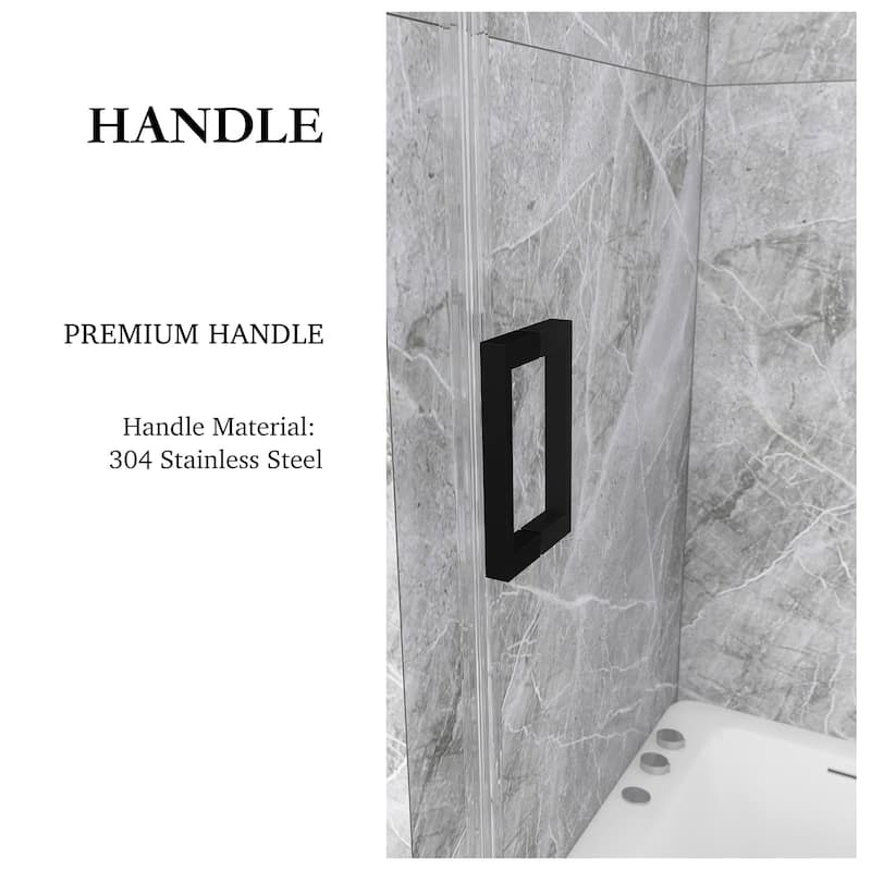 60 in. W x 58 in. H Single Sliding Tub Door with Clear Tempered Glass - 60" x 58"