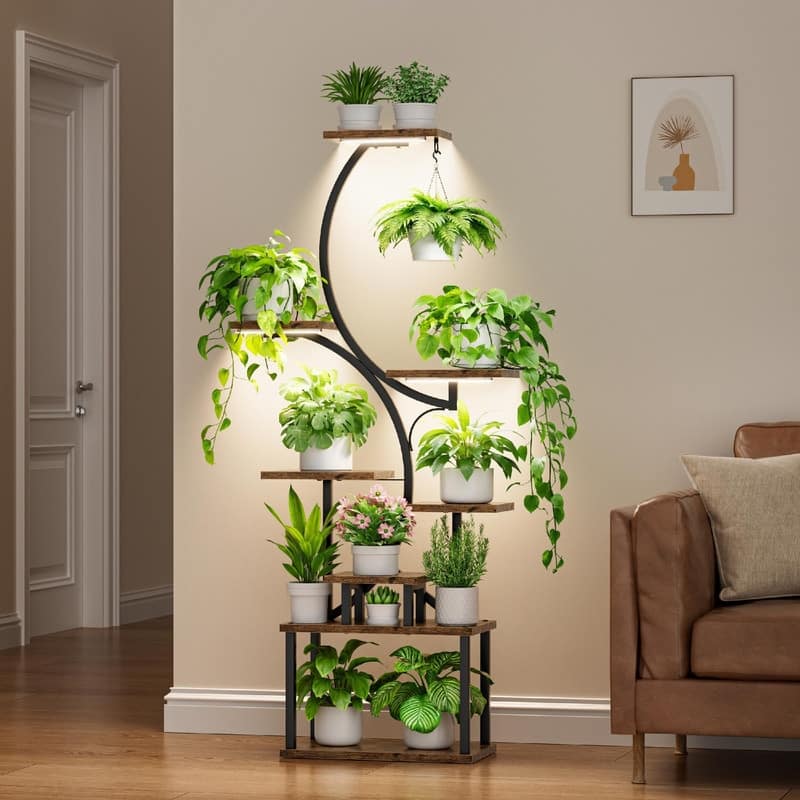 Plant Stand Indoor with Grow Lights - 51.18 x 23.11 x 2.13 inches
