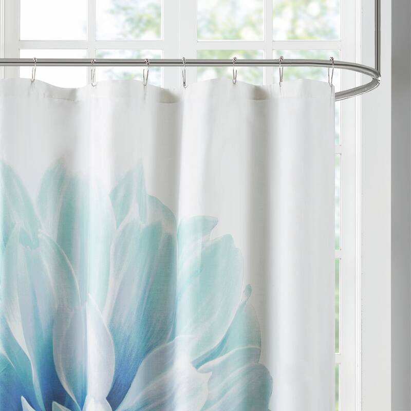 Madison Park Quinn Printed Floral Cotton Shower Curtain