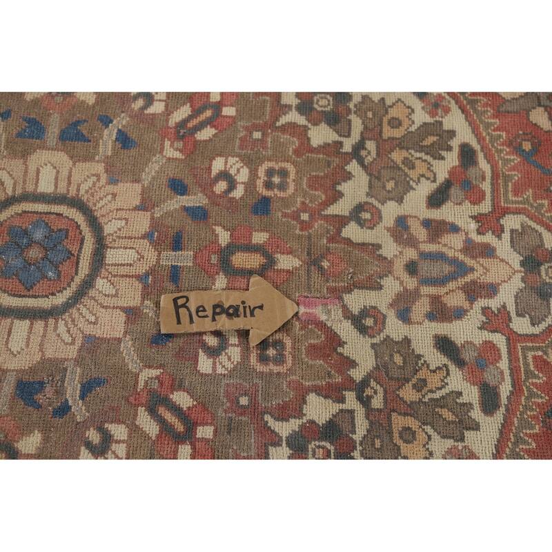 Pink Bakhtiari Vintage Persian Area Rug Handmade Wool Carpet - 6'10" x 9'10"