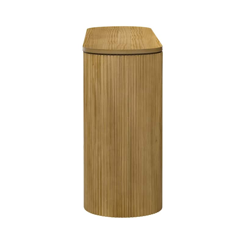 Curved Design Console Table with Unique Vertical Stripe Design