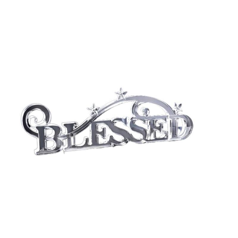 Set of 4 Blessed Christmas Wall Decoration - 15" - Clear