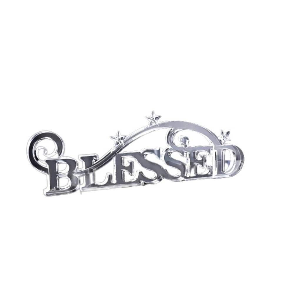 Set of 4 Blessed Christmas Wall Decoration - 15" - Clear