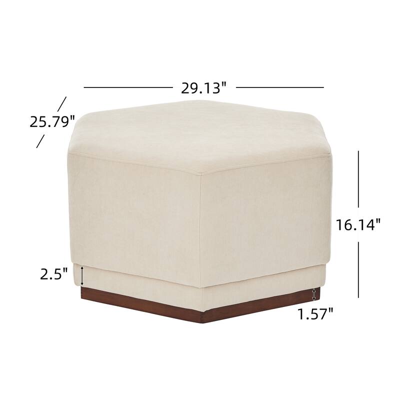 Christopher Knight Home - Nova Hexa Modern Upholstered Ottoman/ Foot Stool with Wooden Base