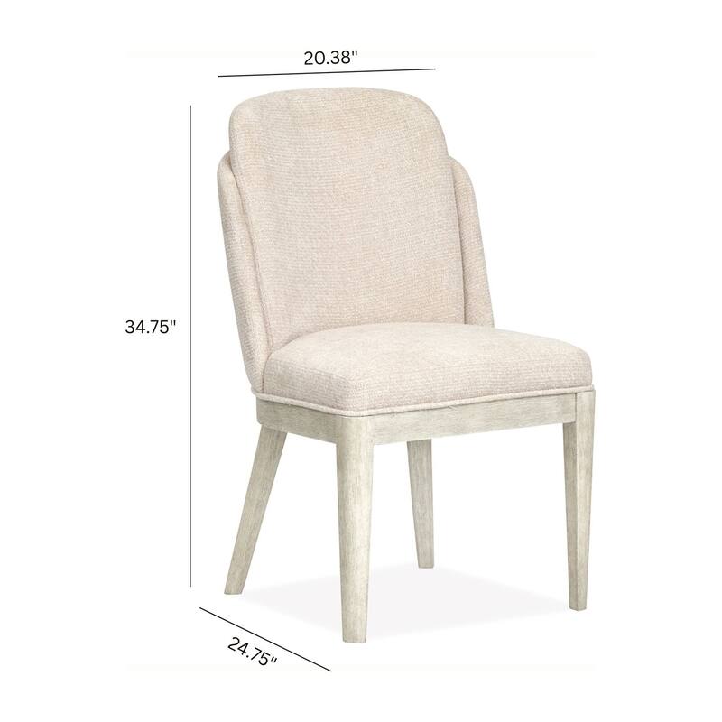 Magnussen Home Lorelei Misty Cloud Upholstered Host Chair Two Pack - 20.38''W x 24.75''D x 34.75''H