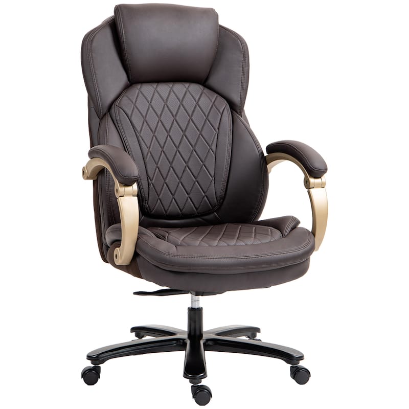 Vinsetto Heavy Duty Office Chair 350lbs Capacity, Mesh & Faux Leather, Rocker Ergonomic, Adjustable Height with Wheels