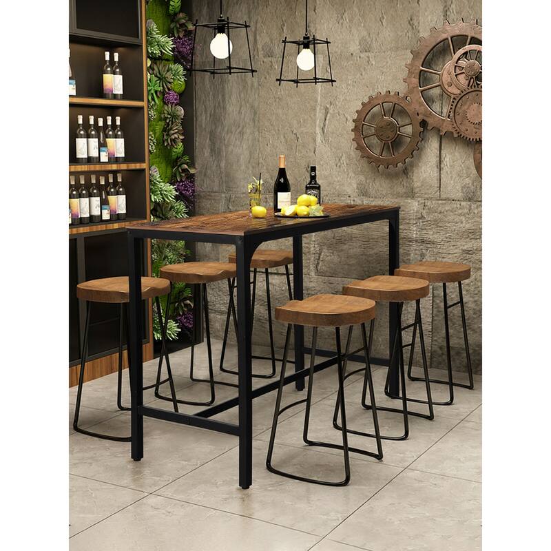 VEIKOUS 47" Furniture Retro Industrial High Bar Dining Table