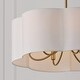 preview thumbnail 6 of 4, 24" W x 9" H 6-Light Pendant in Matte Brass with White Fabric Shade - 24"W x 9"H