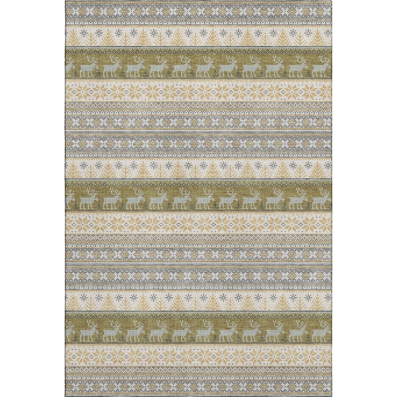 Premium Washable Super Soft Chritmas Stripes Mayfield Rug