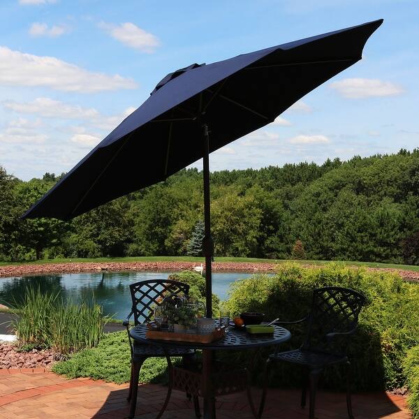 Shop Black Friday Deals On Sunnydaze 9 Outdoor Navy Blue Sunbrella Aluminum Market Patio Deck Umbrella Navy Blue Navy Blue Navy 9 Ft Overstock 28730797