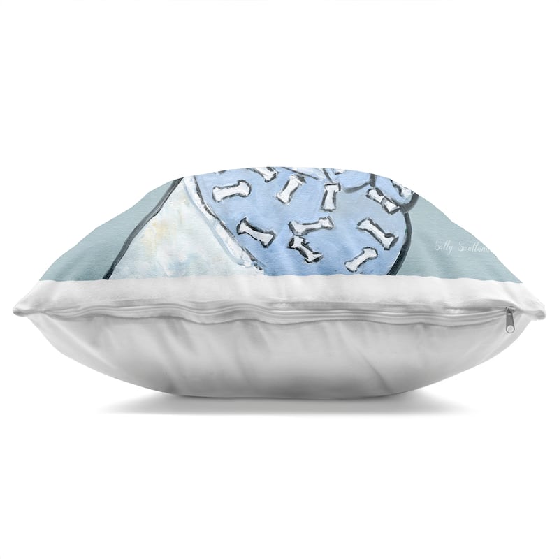 Stupell Dog with Bone Bandana Decorative Printed Throw Pillow Design by Sally Swatland
