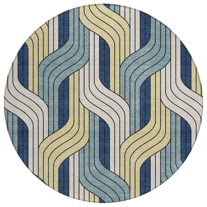 Machine Washable Indoor/ Outdoor Modern Pathway Chantille Rug