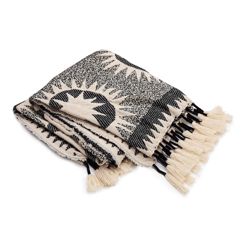 Soleil Woven Throw Blanket with Tassels by Jungalow