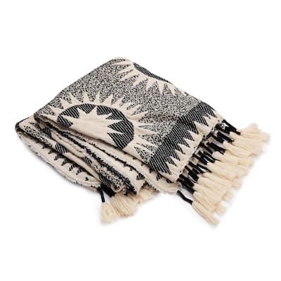 Soleil Woven Throw Blanket with Tassels by Jungalow