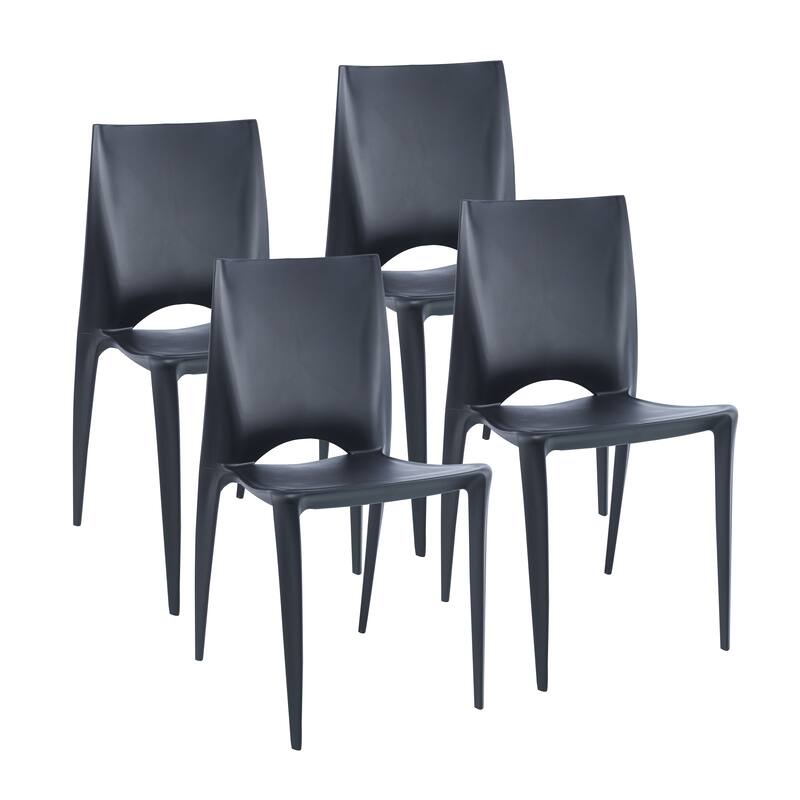 Porthos Home Garin Stackable Dining Chairs Set Of 4, Overall Plastic