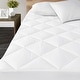 preview thumbnail 3 of 7, Madison Park Quiet Nights White 300 Thread Count Cotton Sateen Waterproof Mattress Pad