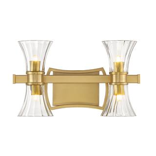 Warm Brass LED Bathroom Vanity from the Bennington Collection