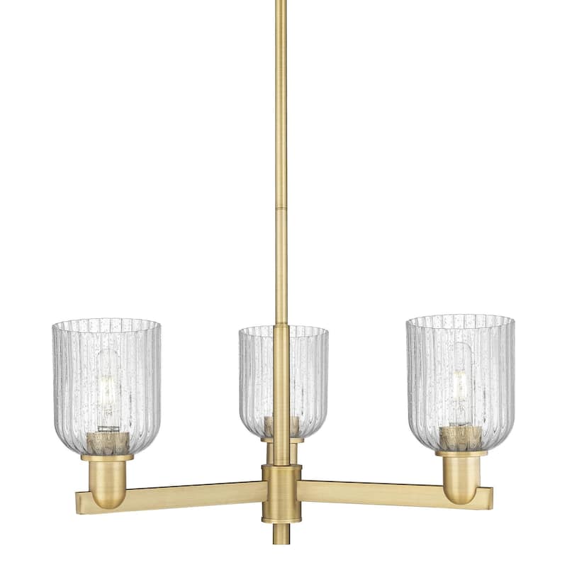 Innovations Lighting 716-3CR-9-18 Bridal Veil Chandelier Bridal Veil 3 - Brushed Brass / Seedy