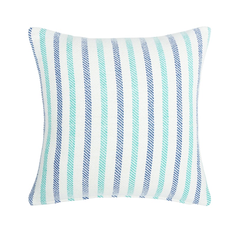 18" x 18" Lakeview Stripe Woven Throw Pillow