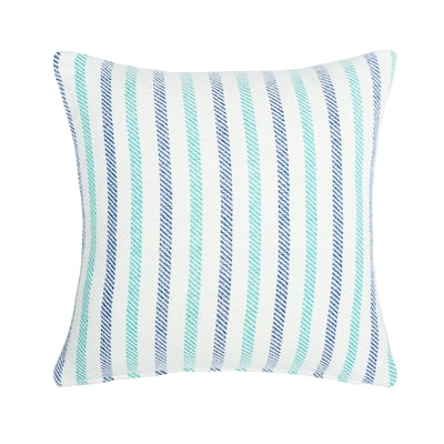 18" x 18" Lakeview Stripe Woven Throw Pillow