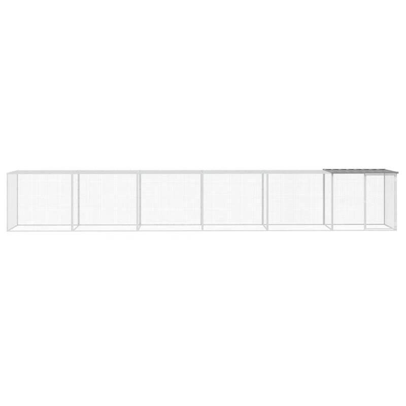 vidaXL Chicken Cage with Roof Light Gray/Anthracite multisize Galvanized Steel