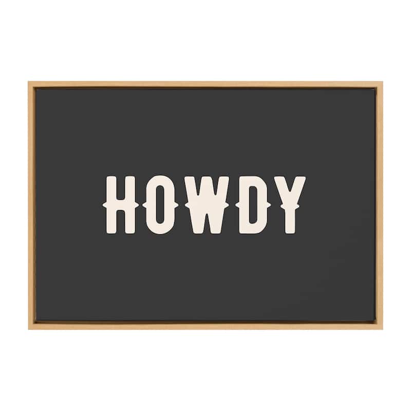 Kate and Laurel Sylvie Howdy Landscape Black Framed Canvas by Honey Island Studio