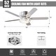 preview thumbnail 8 of 9, Vaczon 52" Modern Brushed Nickel 5-blade Flush Mount Smart Ceiling Fan with Light and App Control
