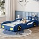 preview thumbnail 16 of 19, Wooden Race Car Bed, Car-Shaped Platform Twin Bed with Wheels For Teens