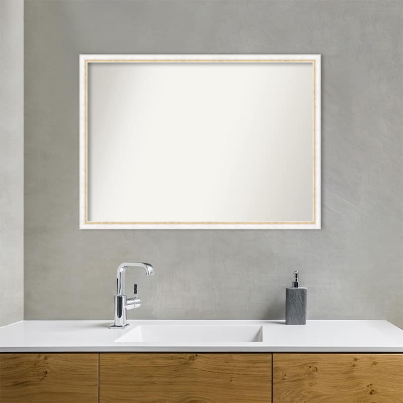 Morgan Non-Beveled Wood Framed Bathroom Vanity Wall Mirror